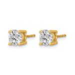 14k 1 1/2 carat Lab Grown Diamond VS+ F+ Round Complete Four Prong Heavyweight Stud Earrings - Image 2