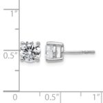 14k White Gold 2 carat Lab Grown Diamond VS+ F+ Round Complete Four Prong Heavyweight Stud Earrings - Image 5
