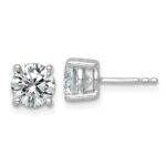 18k White Gold 2 1/2 carat Lab Grown Diamond VS+ F+ Round Complete Four Prong Stud Earrings