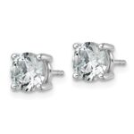 18k White Gold 2 1/2 carat Lab Grown Diamond VS+ F+ Round Complete Four Prong Stud Earrings - Image 2