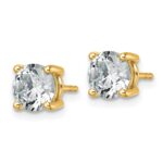 18k 2 1/2 carat Lab Grown Diamond VS+ F+ Round Complete Four Prong Stud Earrings - Image 2