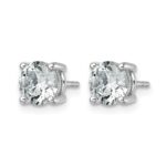 14k White Gold 2 1/2 carat Lab Grown Diamond VS/SI+ G+ Round Complete Four Prong Lightweight Stud Earrings - Image 2