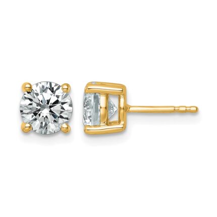 14k 2 1/2 carat Lab Grown Diamond VS/SI+ G+ Round Complete Four Prong Heavyweight Stud Earrings