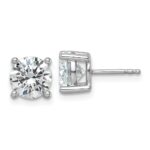 18k White Gold 3 carat Lab Grown Diamond VS+ F+ Round Complete Four Prong Stud Earrings