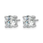 14k White Gold 3 carat Certified Lab Grown Diamond VS/SI+ G+ Round Complete Four Prong Heavyweight Stud Earrings - Image 2