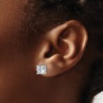 14k White Gold 3 carat Certified Lab Grown Diamond VS+ F+ Round Complete Four Prong Heavyweight Stud Earrings - Image 3