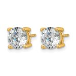 14k 3 carat Lab Grown Diamond VS/SI+ G+ Round Complete Four Prong Heavyweight Stud Earrings - Image 2