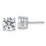 18k White Gold 4 carat Lab Grown Diamond VS+ F+ Round Complete Four Prong Stud Earrings
