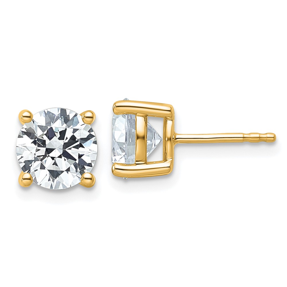 EM1006-400-8YAA-1.jpg 18k 4 carat Certified Lab Grown Diamond VS+ F+ Round Complete Four Prong Stud Earrings - Image 1