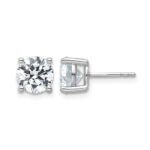 14k White Gold 4 carat Lab Grown Diamond VS/SI+ G+ Round Complete Four Prong Heavyweight Stud Earrings