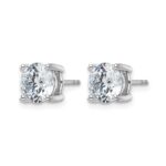 14k White Gold 4 carat Certified Lab Grown Diamond VS+ F+ Round Complete Four Prong Heavyweight Stud Earrings - Image 2