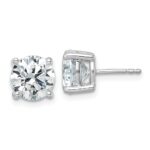 Platinum 5 carat Certified Lab Grown Diamond VS+ F+ Round Complete Four Prong Stud Earrings