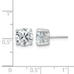 14k White Gold 5 carat Certified Lab Grown Diamond VS+ F+ Round Complete Four Prong Heavyweight Stud Earrings - Image 5