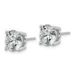 18k White Gold 6 carat Lab Grown Diamond VS+ F+ Round Complete Four Prong Stud Earrings - Image 2