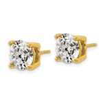 18k 6 carat Certified Lab Grown Diamond VS+ F+ Round Complete Four Prong Stud Earrings - Image 2