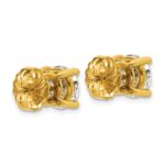 18k 6 carat Lab Grown Diamond VS+ F+ Round Complete Four Prong Stud Earrings - Image 3