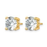 14k 6 carat Lab Grown Diamond VS/SI+ G+ Round Complete Four Prong Heavyweight Stud Earrings - Image 2