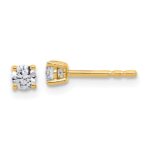 14k 1/4 carat Certified Lab Grown Diamond VS/SI+ G+ Round Complete Four Prong Lightweight Stud Earrings