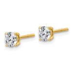 14k 5/8 carat Lab Grown Diamond VS/SI+ G+ Round Complete Four Prong Lightweight Stud Earrings - Image 2
