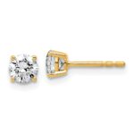 14k 3/4 carat Lab Grown Diamond VS+ F+ Round Complete Four Prong Lightweight Stud Earrings