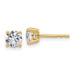 14k 1 carat Lab Grown Diamond VS+ F+ Round Complete Four Prong Lightweight Stud Earrings