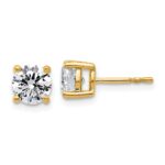 14k 2 carat Lab Grown Diamond VS/SI+ G+ Round Complete Four Prong Lightweight Stud Earrings
