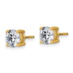 14k 2 carat Lab Grown Diamond VS/SI+ G+ Round Complete Four Prong Lightweight Stud Earrings - Image 2