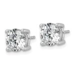 14k White Gold 3 carat Lab Grown Diamond VS/SI+ G+ Round Complete Four Prong Lightweight Stud Earrings - Image 2