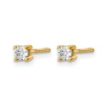14k 1/5 carat Certified Lab Grown Diamond VS+ F+ Round Complete Four Prong Screwback Heavyweight Stud Earrings - Image 2