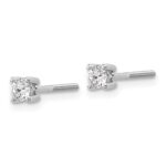 18k White Gold 1/4 carat Certified Lab Grown Diamond VS+ F+ Round Complete Four Prong Screwback Stud Earrings - Image 2