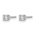 14k White Gold 1/4 carat Lab Grown Diamond VS+ F+ Round Complete Four Prong Screwback Heavyweight Stud Earrings - Image 2