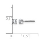 14k White Gold 1/4 carat Certified Lab Grown Diamond VS/SI+ G+ Round Complete Four Prong Screwback Heavyweight Stud Earrings - Image 5