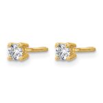 14k 1/4 carat Lab Grown Diamond VS/SI+ G+ Round Complete Four Prong Screwback Heavyweight Stud Earrings - Image 2