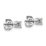 18k White Gold 1/3 carat Certified Lab Grown Diamond VS+ F+ Round Complete Four Prong Screwback Stud Earrings - Image 3