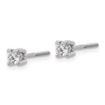 Platinum 1/3 carat Lab Grown Diamond VS+ F+ Round Complete Four Prong Screwback Stud Earrings - Image 2