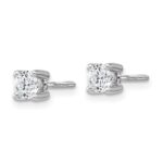 Platinum 1/2 carat Lab Grown Diamond VS+ F+ Round Complete Four Prong Screwback Stud Earrings - Image 2