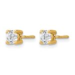 14k 1/2 carat Lab Grown Diamond VS+ F+ Round Complete Four Prong Screwback Heavyweight Stud Earrings - Image 2