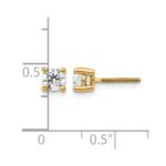 14k 1/2 carat Lab Grown Diamond VS+ F+ Round Complete Four Prong Screwback Heavyweight Stud Earrings - Image 5
