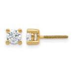 14k 5/8 carat Lab Grown Diamond VS+ F+ Round Complete Four Prong Screwback Heavyweight Stud Earrings