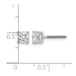 14k White Gold 3/4 carat Lab Grown Diamond VS+ F+ Round Complete Four Prong Screwback Heavyweight Stud Earrings - Image 5