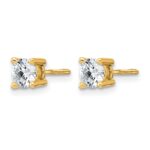 14k 3/4 carat Lab Grown Diamond VS+ F+ Round Complete Four Prong Screwback Heavyweight Stud Earrings - Image 2