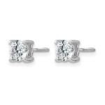 14k White Gold 1 carat Lab Grown Diamond VS+ F+ Round Complete Four Prong Screwback Heavyweight Stud Earrings - Image 2