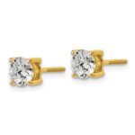 18k 1/2 carat Certified Lab Grown Diamond VS+ F+ Round Complete Four Prong Screwback Stud Earrings - Image 2