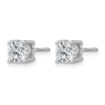 14k White Gold 1 1/2 carat Lab Grown Diamond VS/SI+ G+ Round Complete Four Prong Screwback Heavyweight Stud Earrings - Image 2