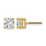 14k 1 1/2 carat Certified Lab Grown Diamond VS/SI+ G+ Round Complete Four Prong Screwback Heavyweight Stud Earrings