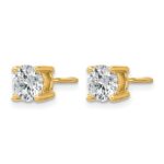 14k 1 1/2 carat Certified Lab Grown Diamond VS+ F+ Round Complete Four Prong Screwback Heavyweight Stud Earrings - Image 2