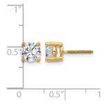 14k 1 1/2 carat Certified Lab Grown Diamond VS/SI+ G+ Round Complete Four Prong Screwback Heavyweight Stud Earrings - Image 5