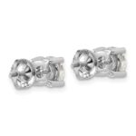 18k White Gold 2 carat Lab Grown Diamond VS+ F+ Round Complete Four Prong Screwback Stud Earrings - Image 3