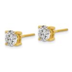 18k 6 carat Lab Grown Diamond VS+ F+ Round Complete Four Prong Screwback Stud Earrings - Image 2