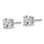Platinum 2 carat Lab Grown Diamond VS+ F+ Round Complete Four Prong Screwback Stud Earrings - Image 2